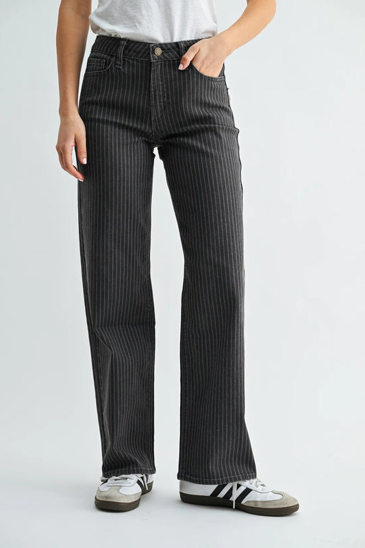 JBD Grey Stripe Full Length Straight
