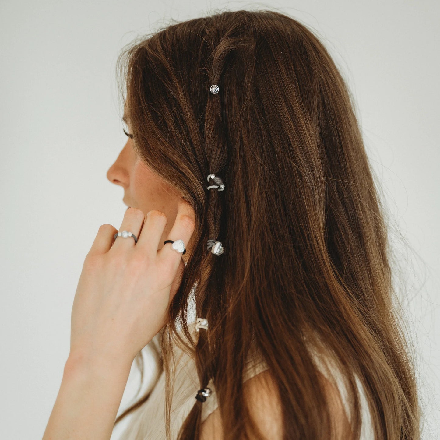 K'Lani "Luna" Silver & Cool Toned Hair Tie Rings