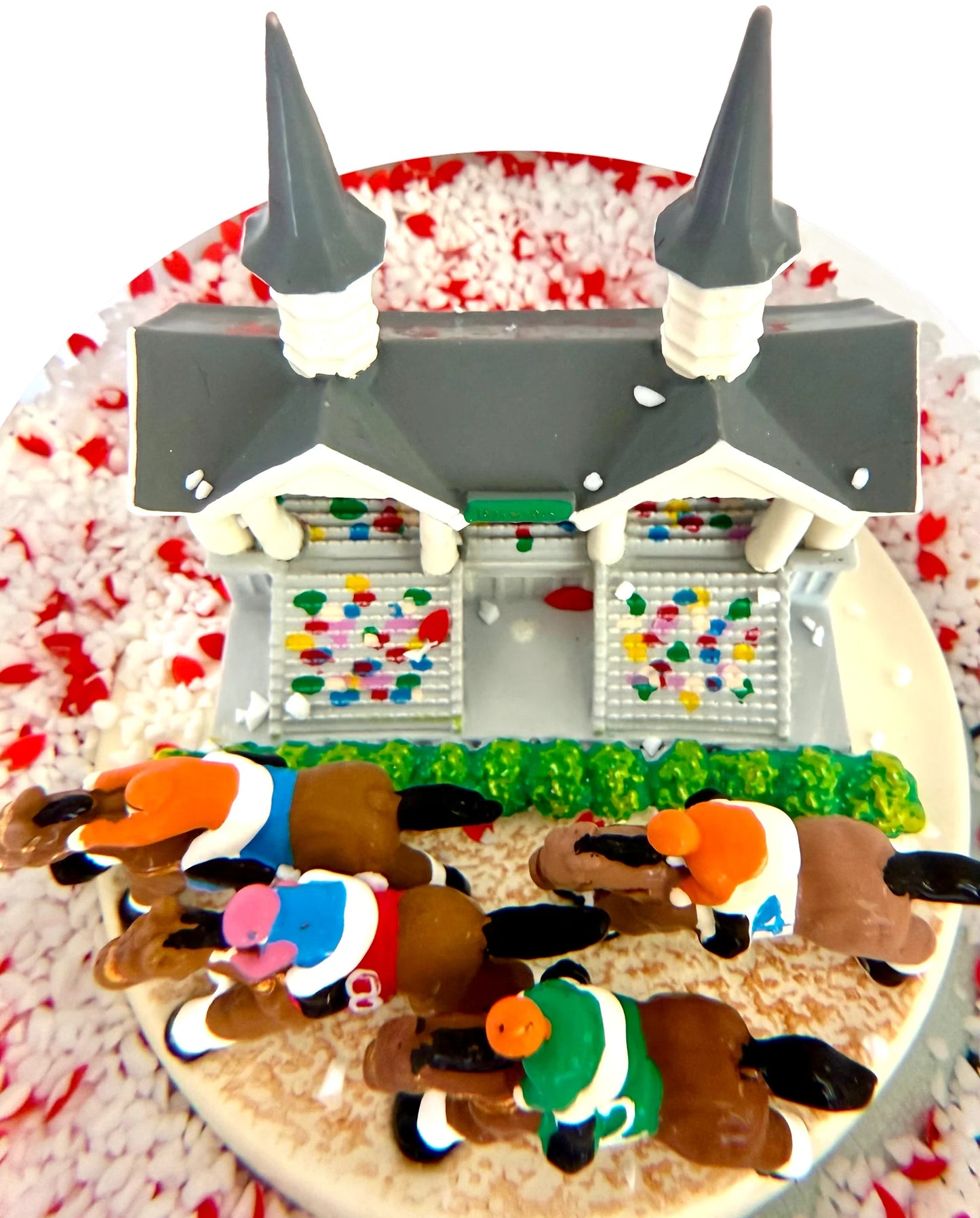 Tree Buddees Kentucky Derby Snow Globe with Snow & Rose Petals