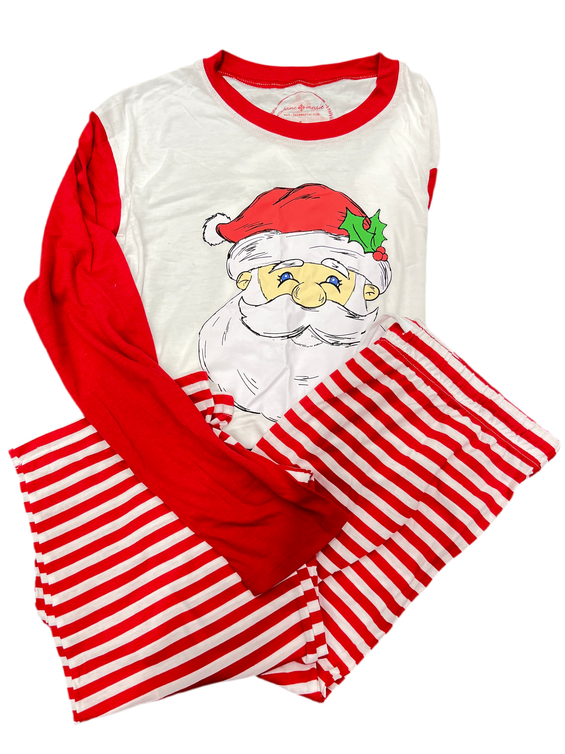 Saint Nick Red Stripe Adult Pajamas