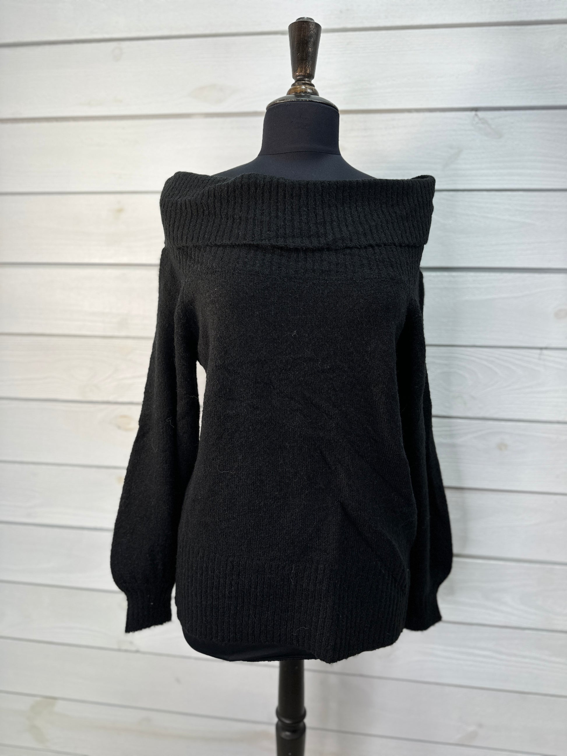 Black off shoulder sweater