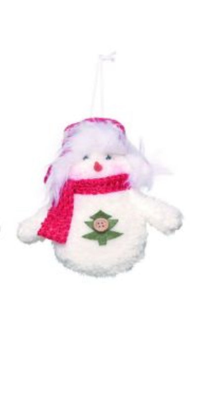 Plush Red Gingham Snowman