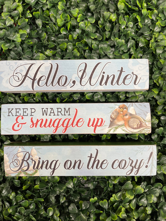 Small Winter Wood Block