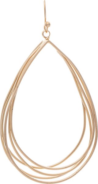 Gold Layered Wires Teardrop Earrings