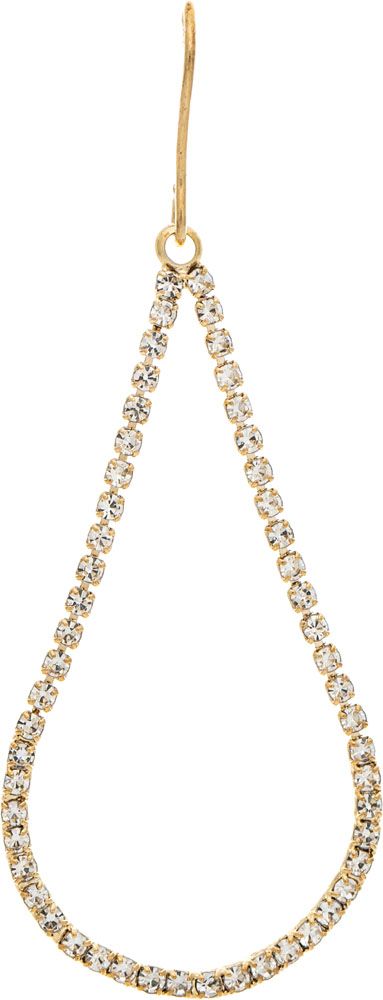 Gold Channel Set Crystal Flexible Teardrop Earring