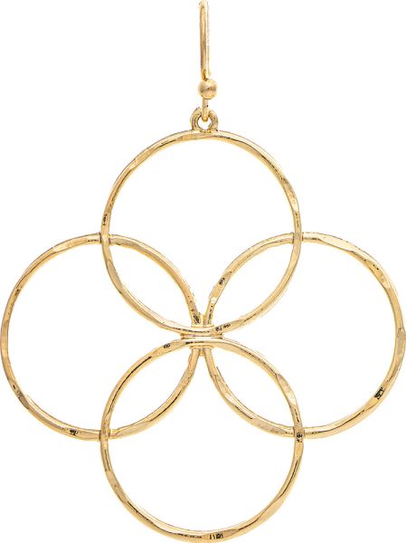 Gold Overlapping Wire Circle Earrings