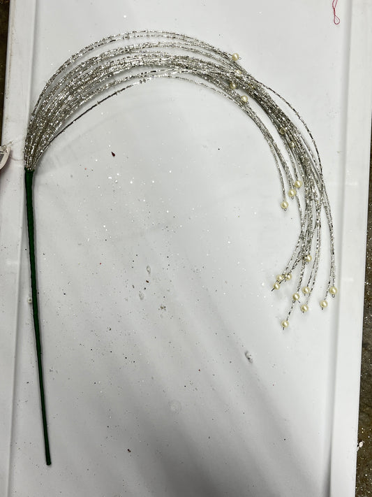 Silver Bead Waterfall Pick With Pearl