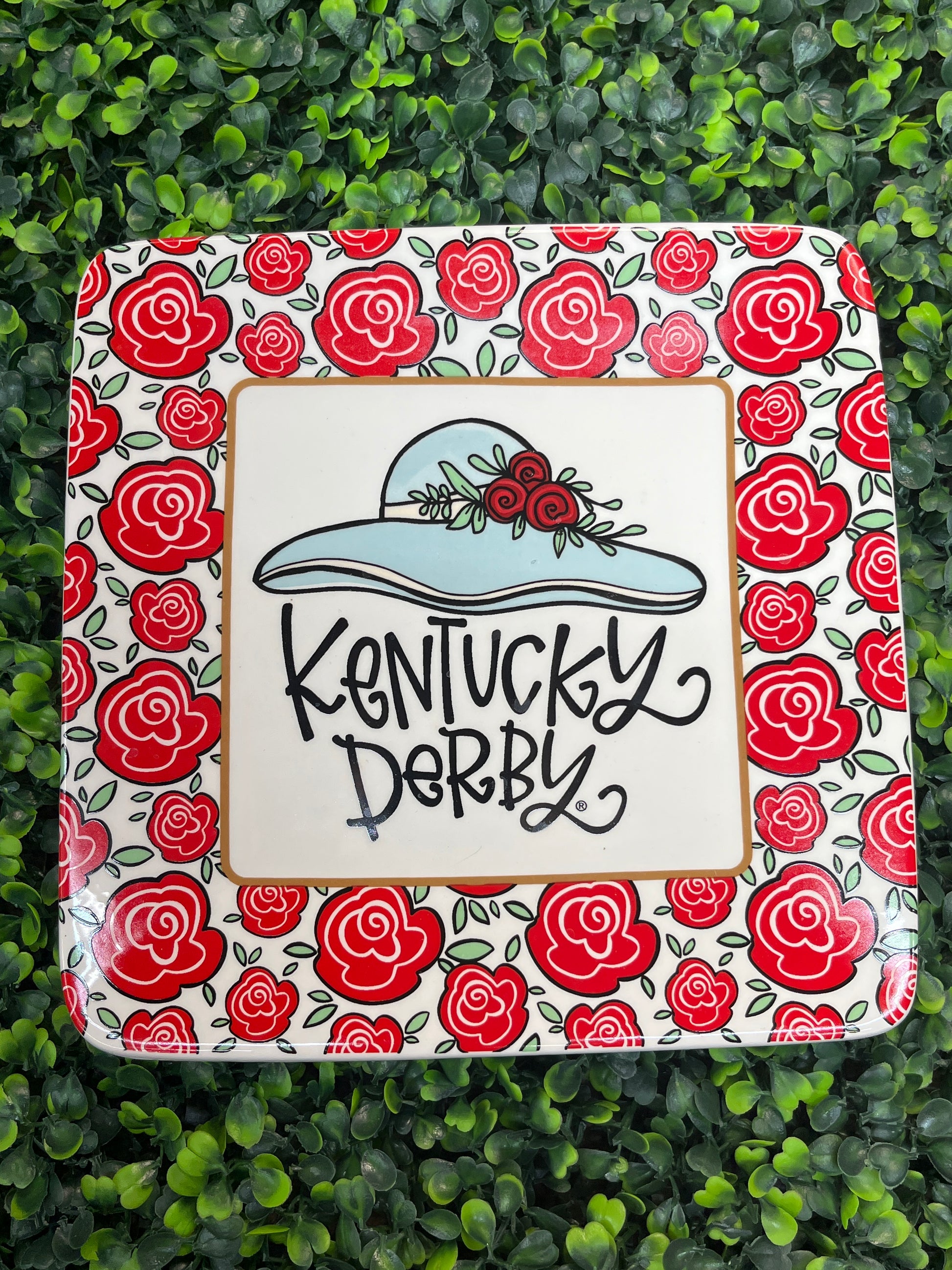 8x8 Square Plate Kentucky Derby