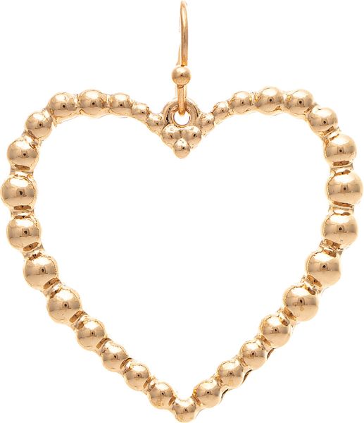 Gold Bead Wire Open Heart Earrings