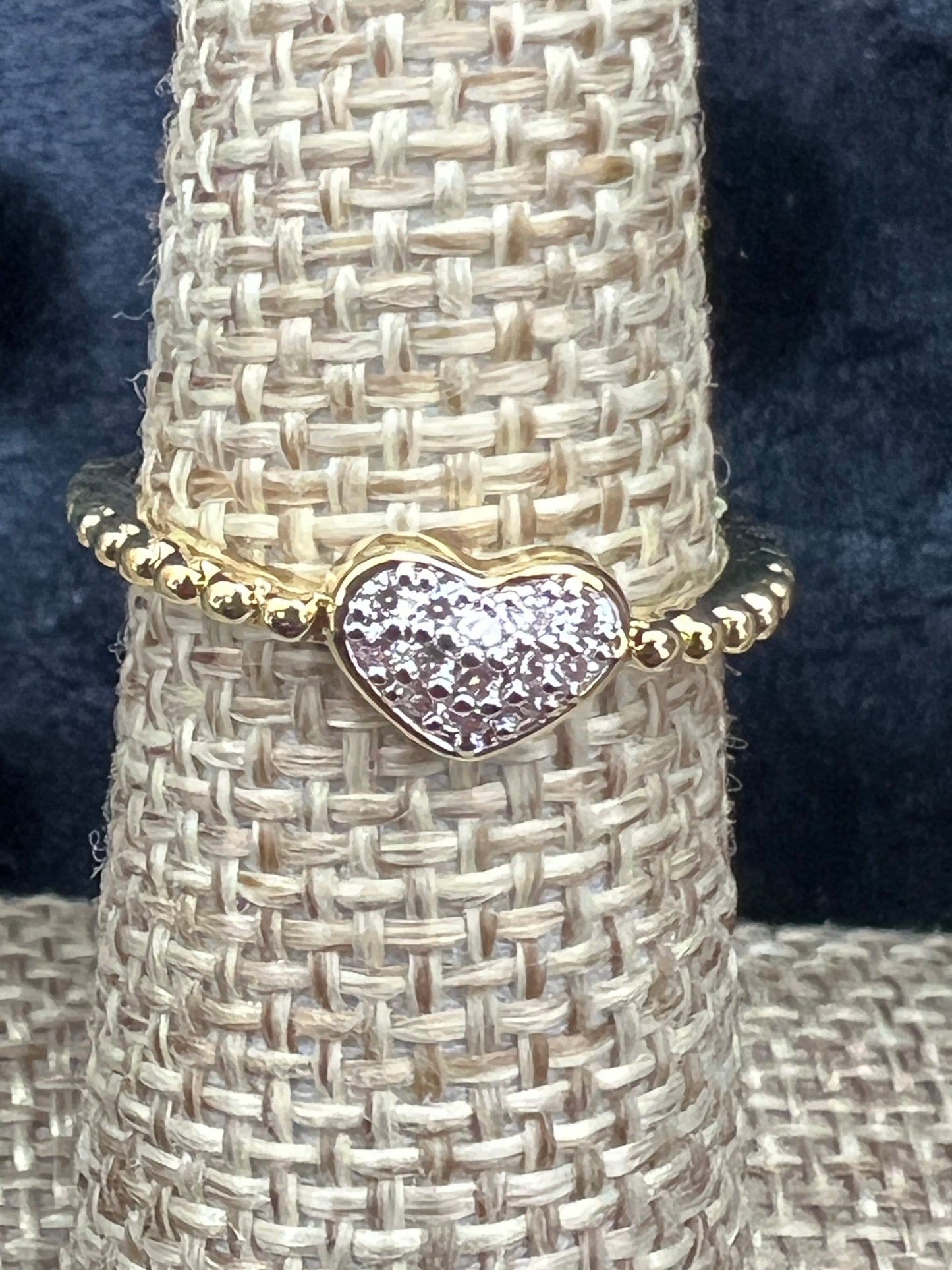 R.S. Covenant Gold Tone Cubic Zirconia Pavé Heart Shape Ring Style 6311