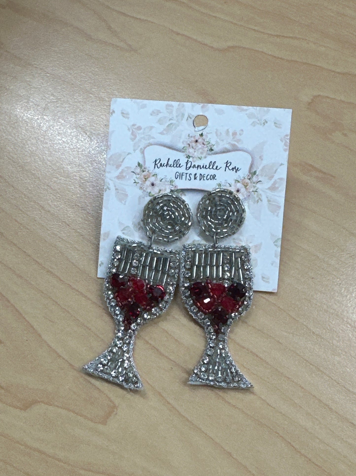 Red Wine Beaded Earrings