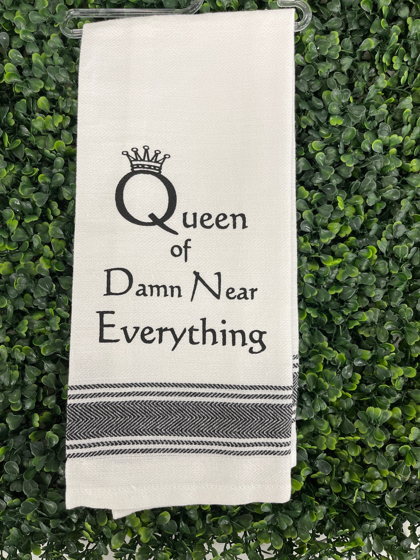 Queen of Damn Near Everything Wild Hare Tea Towel