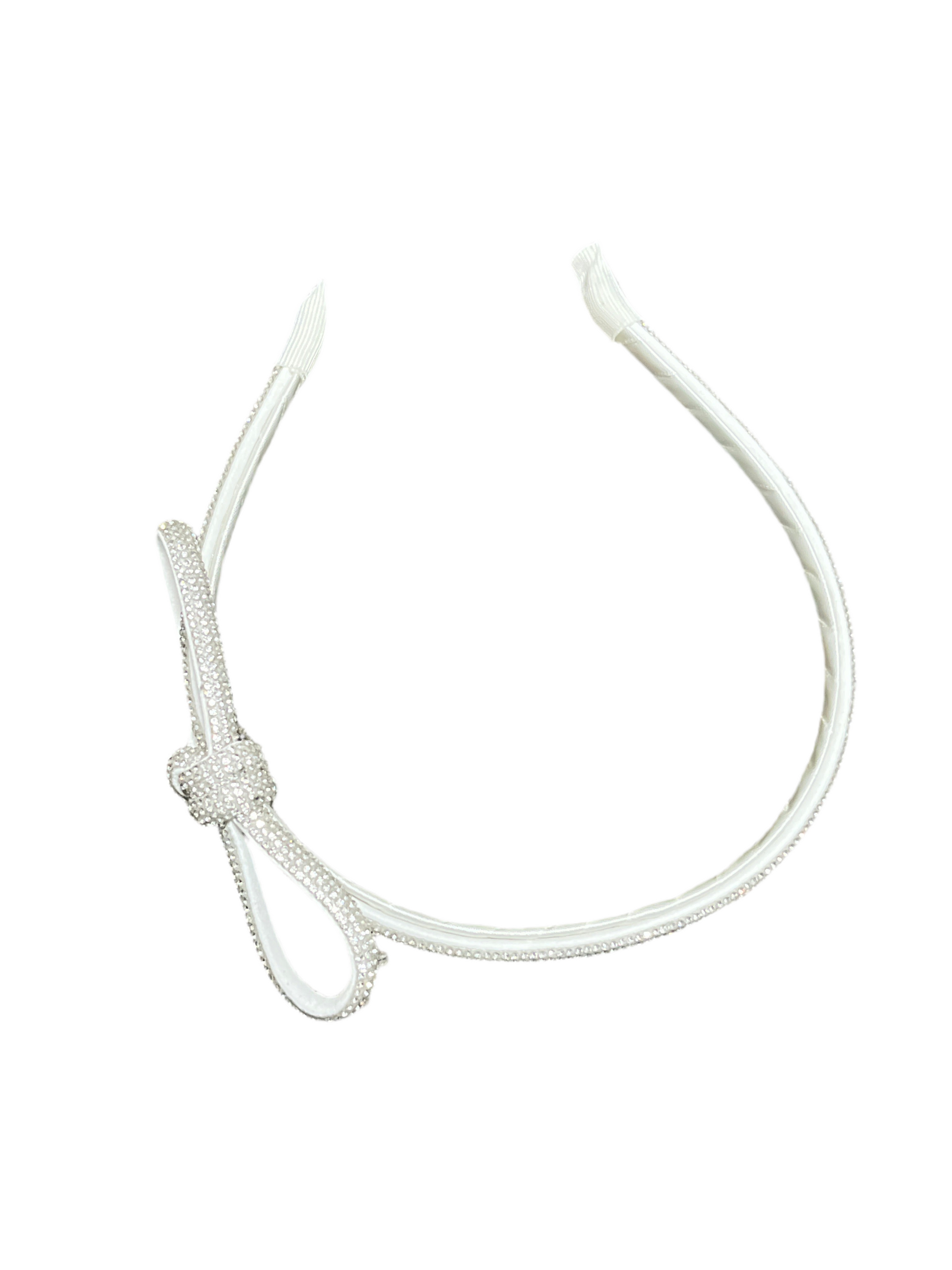 Beaded Bow Headband With Rhinestones