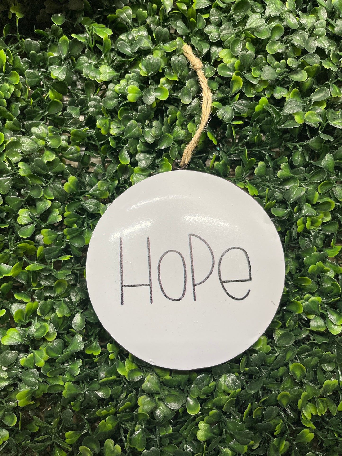 Hope White Metal Ornament