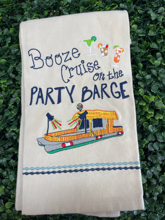 Booze Cruise Tea Towel