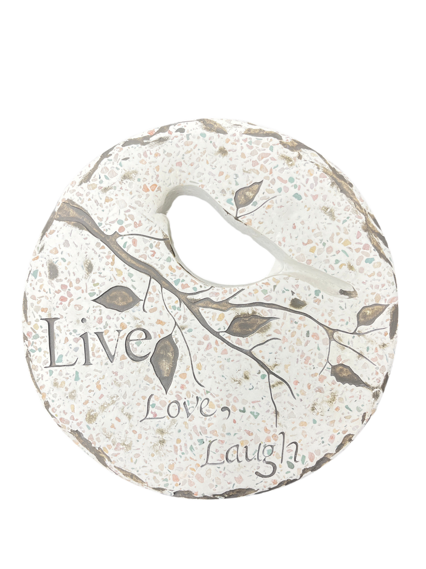 Round Terrazzo Garden Stone With Cutout