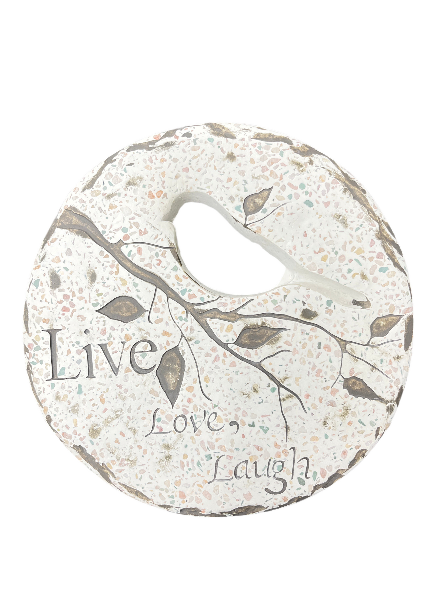 Round Terrazzo Garden Stone With Cutout