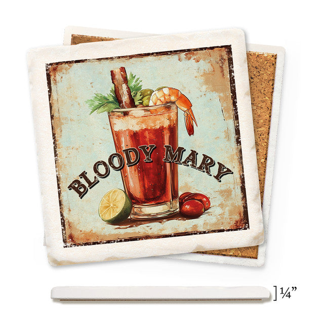 Bloody Mary Thin Ceramic Coaster