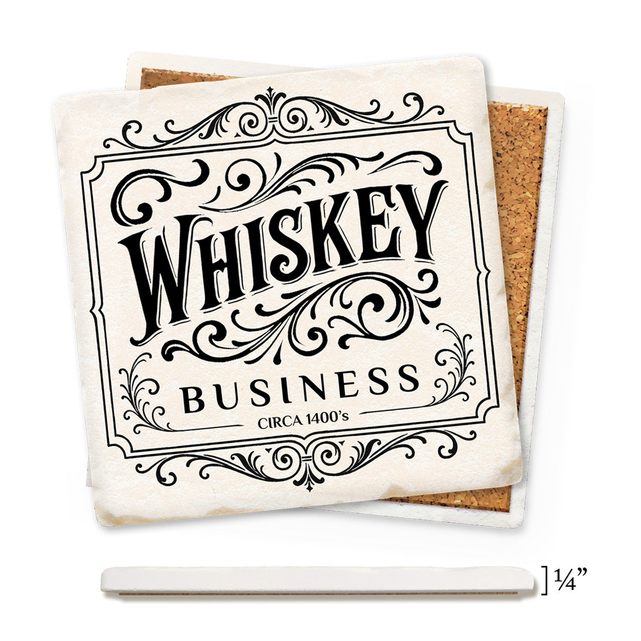 Whiskey Business Thin Ceramic Coaster