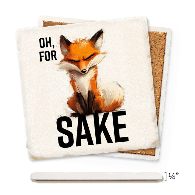 Oh For Fox Thin Ceramic Coaster