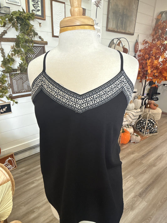 Black V Neck Camisole Top
