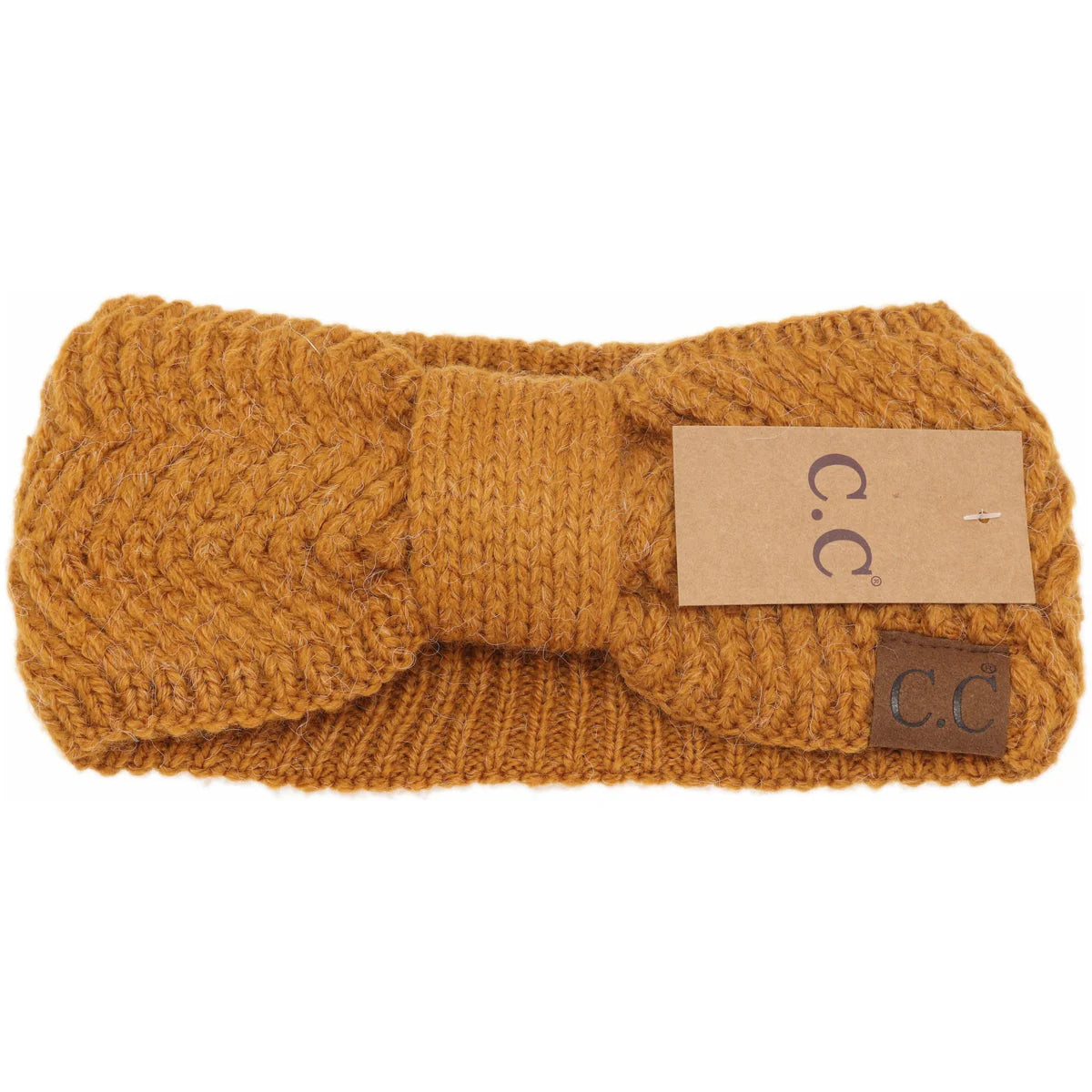 CC Beanie Chevron Knit Knot Head Wrap