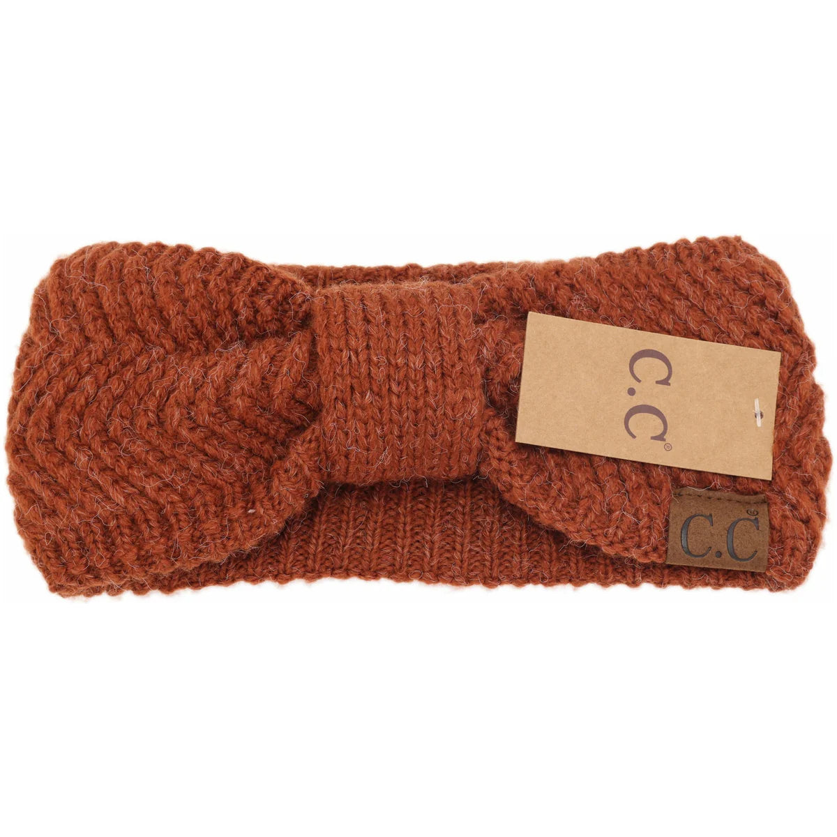 CC Beanie Chevron Knit Knot Head Wrap