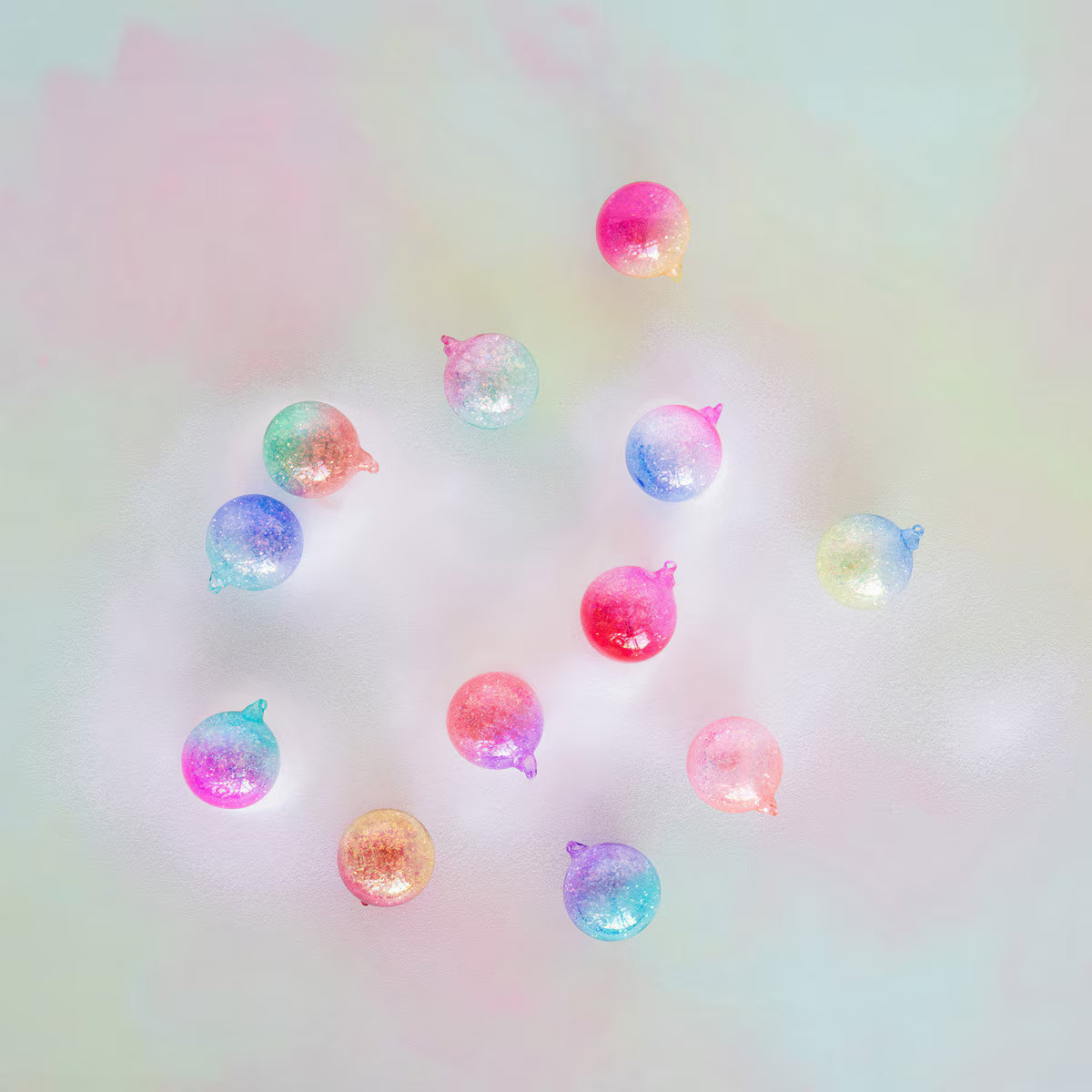 Glitterville Iridescent Ombre Ball Orn, 12 Asst