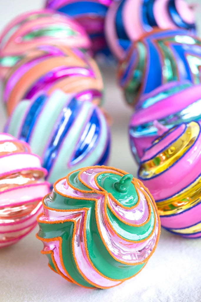 Glitterville's Bunting Ball Ornaments