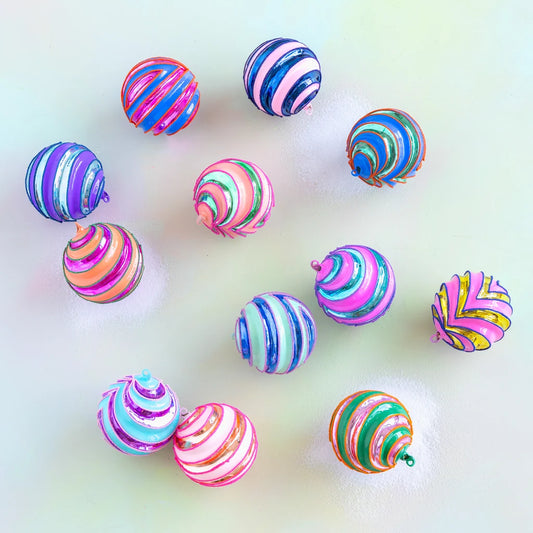 Glitterville's Bunting Ball Ornaments