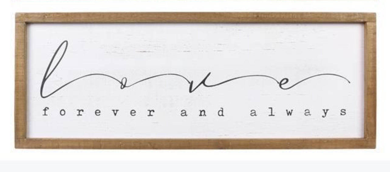 Wood Framed White Washed Home Wall Sign, Assorted Style