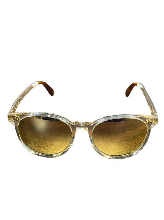 TOMS Bellini Sunglasses- Champagne Crystal Frame With Rose Mirror Lens