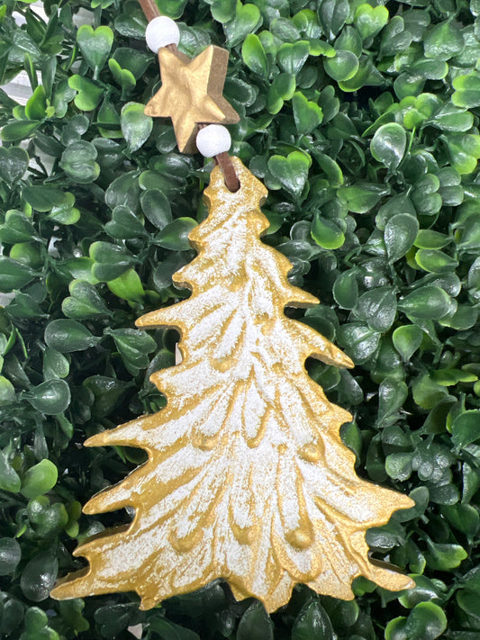 Gold Painted Tree Ornament