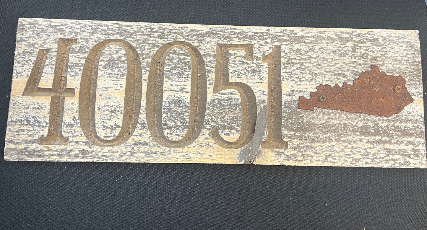 Wooden Zip Code Signs