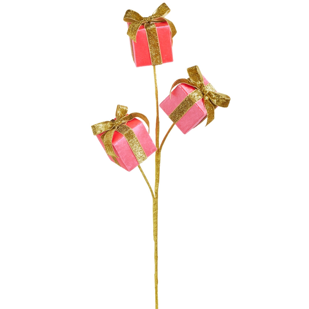 27" Pink Christmas Present Spray