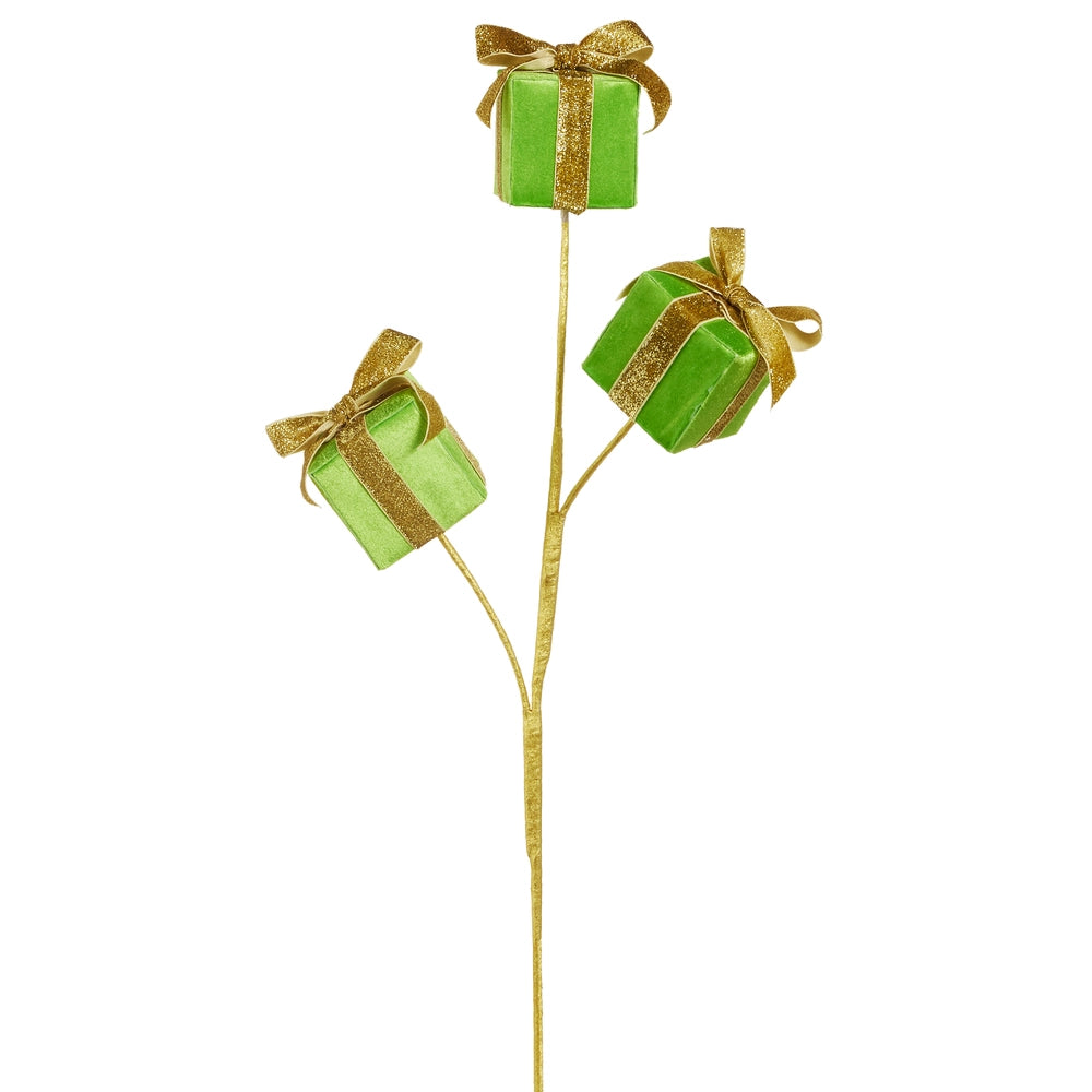 27" Green Christmas Present 14Spray