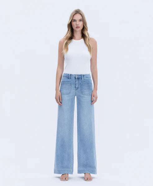 Flying Monkey High Rise Wide Leg Trouser Jeans
