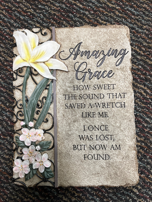 Memorial Garden Stone Marker Amazing Grace