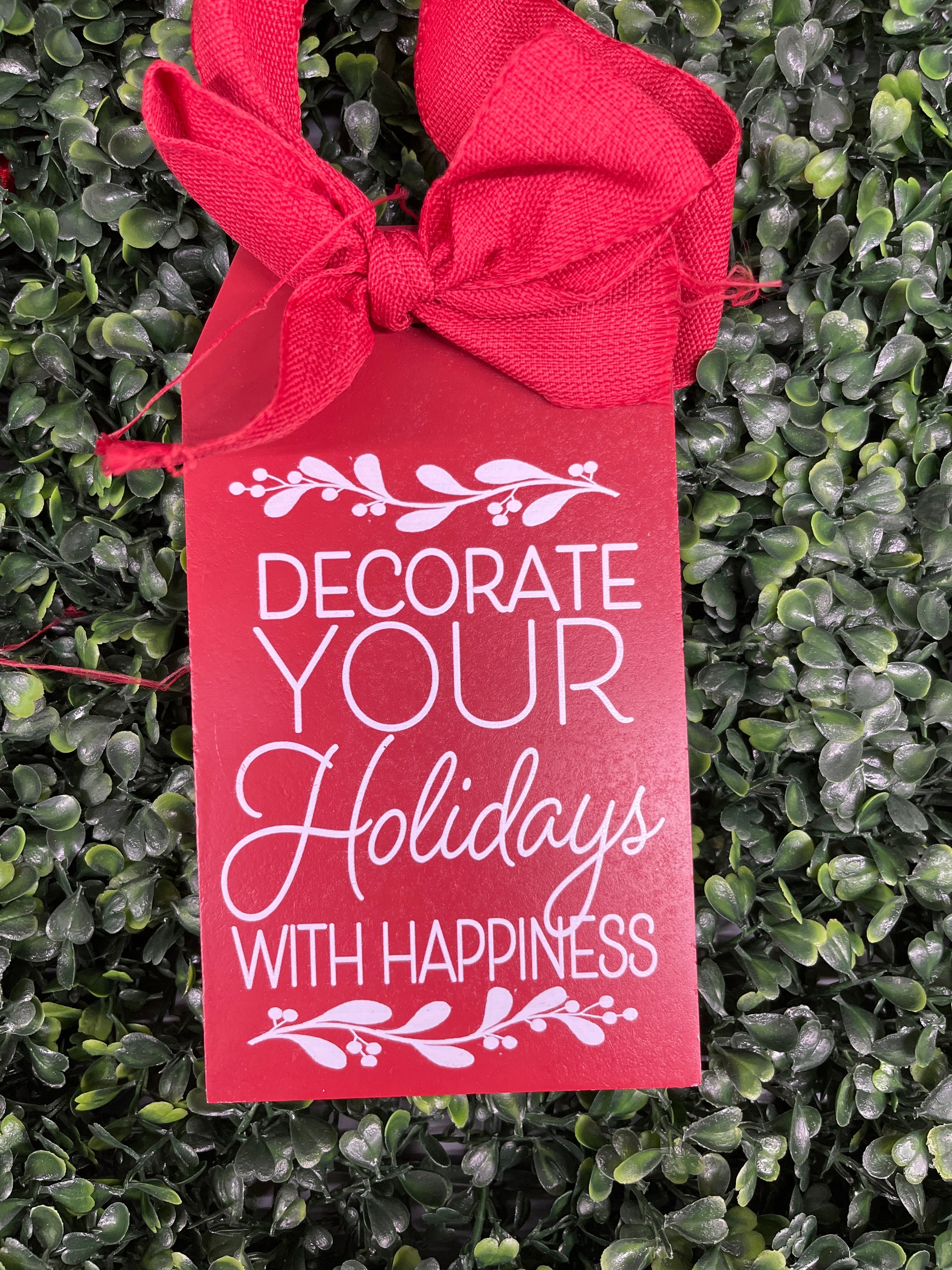 Wooden Gift Tag Ornament With Bow