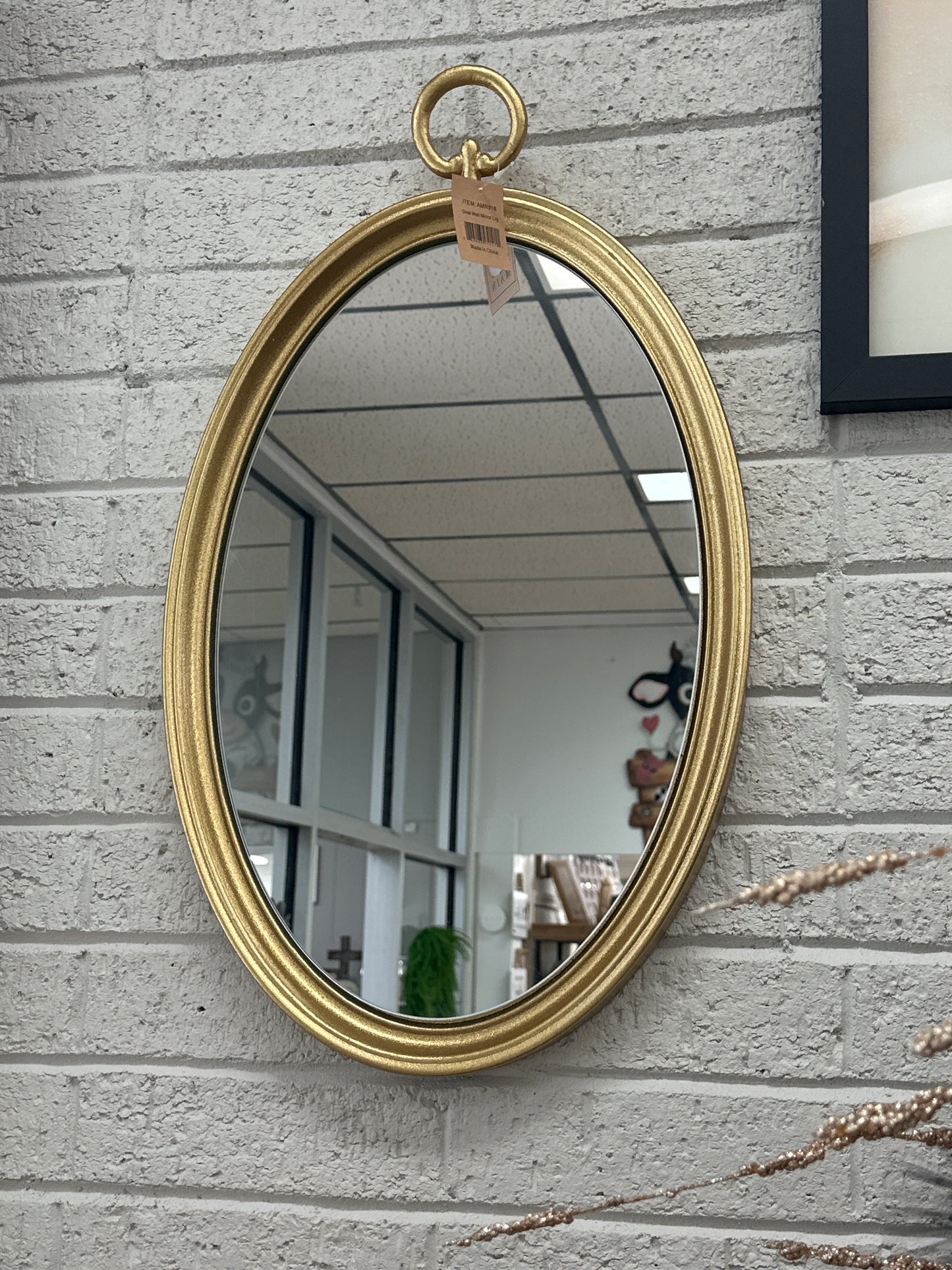 Gold Oval Mirror