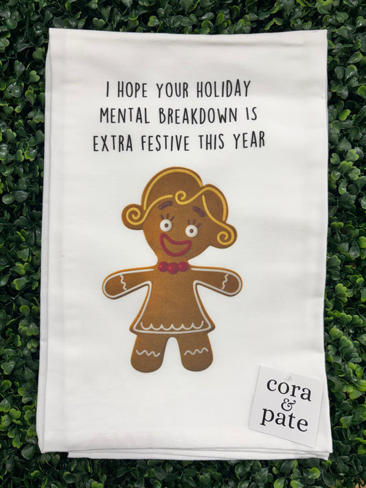 I Hope Your Holiday Christmas Tea Towel