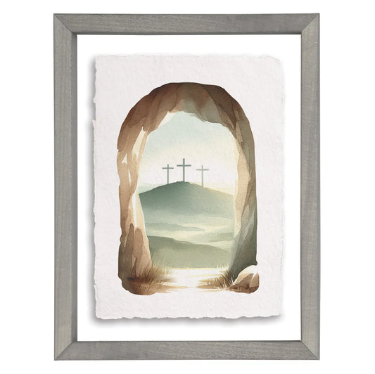 Empty Tomb Crosses Wood Framed Picture