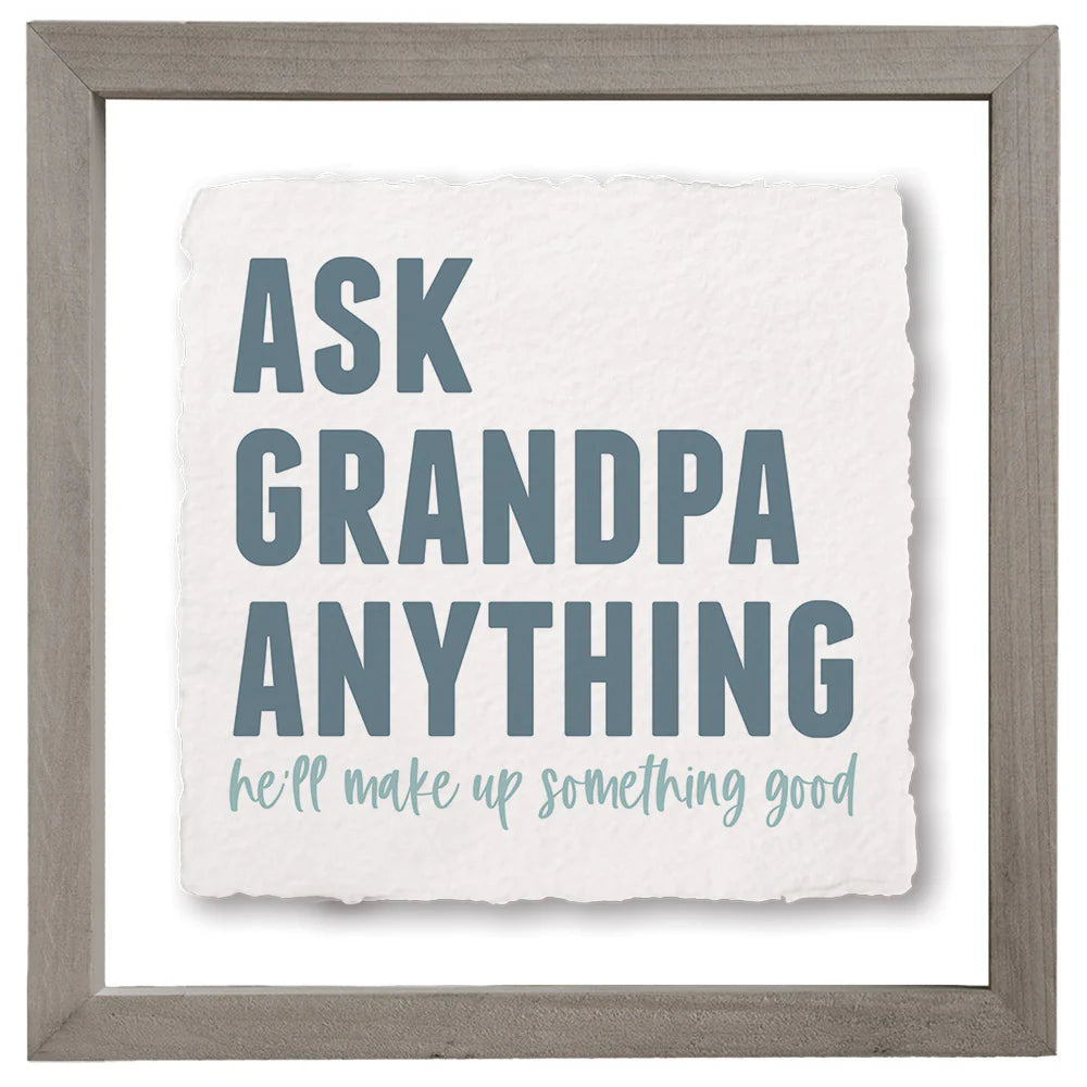 Ask Grandpa Wood Framed Picture