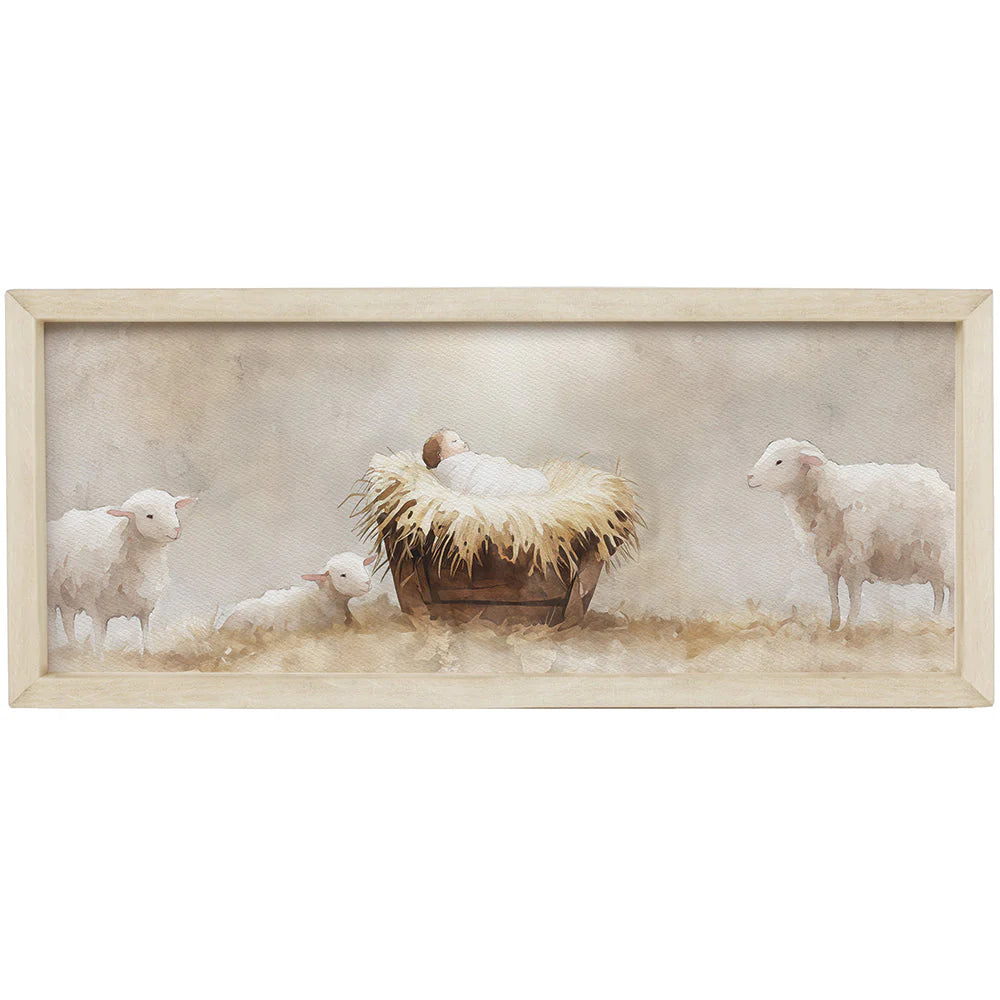 Baby Jesus In Manger Wall Art