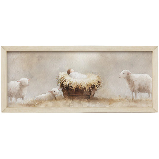 Baby Jesus In Manger Wall Art