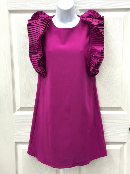 Magenta Pleated Accent Dress
