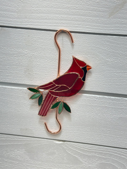 Stained Glass Cardinal Hook