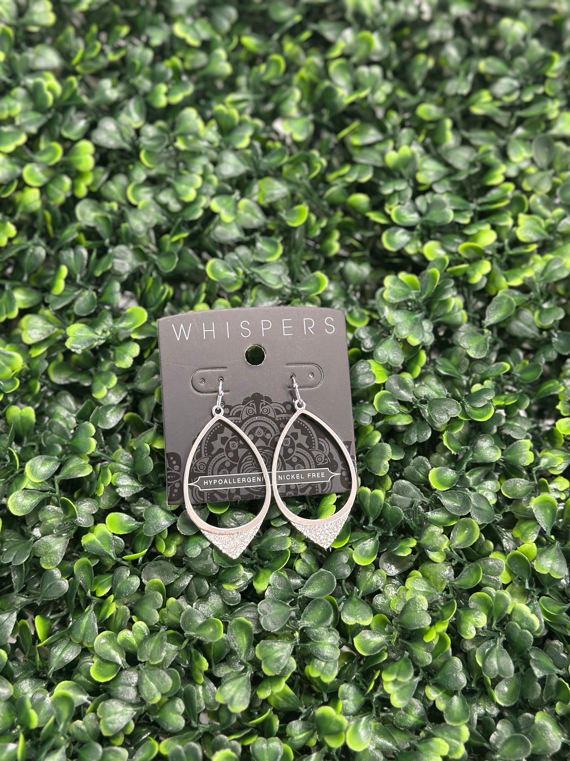 Whispers Silver Drop Earrings