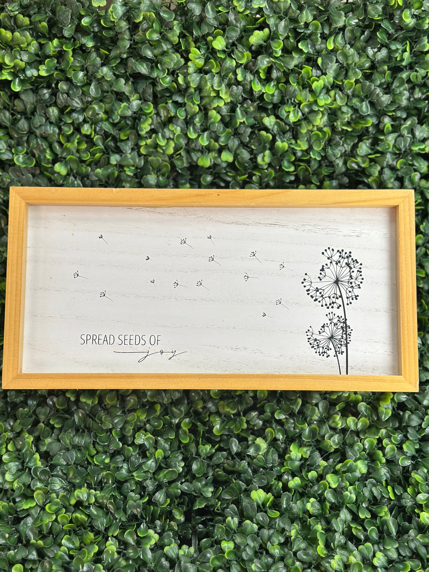 Wood Framed Dandelion Tabletop Box Sign