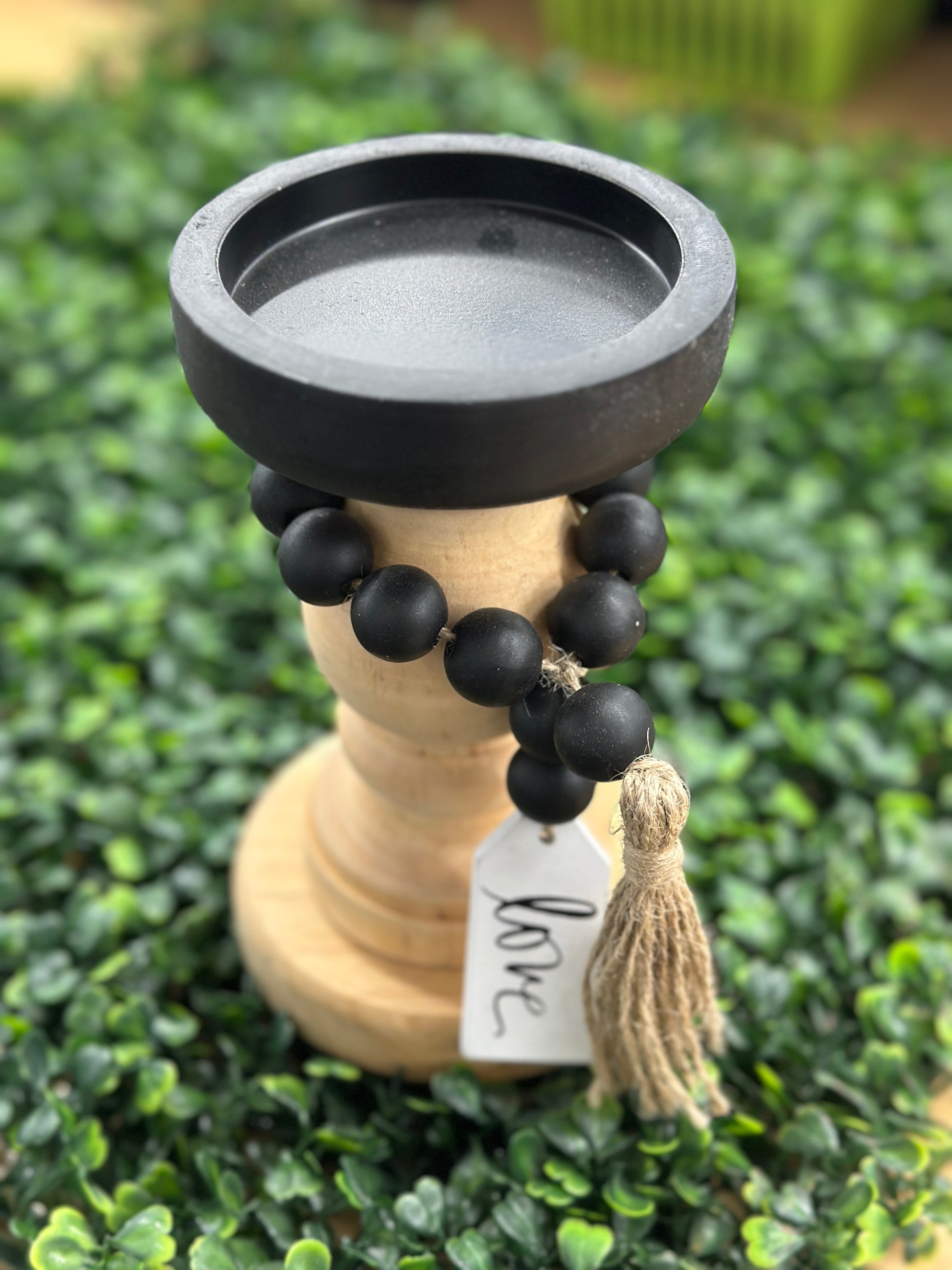 Wood Candle Holders Set of 2